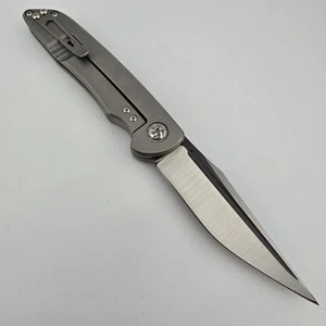 Kizer Matanzas Ki4510A3 Folder Titanium Brown Micarta S35VN Drop Point Regrind - Picture 1 of 16