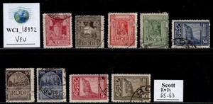 WC1_18992. AEGEAN ISLANDS:RODI. 1932 ROYAL VISIT set. Sc. 55-63. Used - Picture 1 of 1