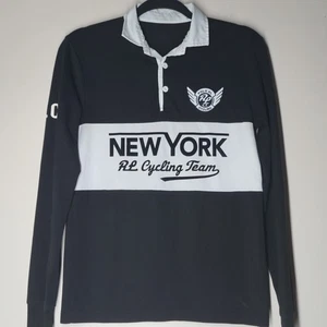 Ralph Lauren Shirt Herren Large Polo New York Radsport Team Trikot schwarz weiß - Bild 1 von 6