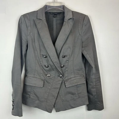 Chaqueta Blazer WHBM Mujer 2 Gris Banda Militar Y2K Ajustada Oficina Carrera Foto 1 de 4