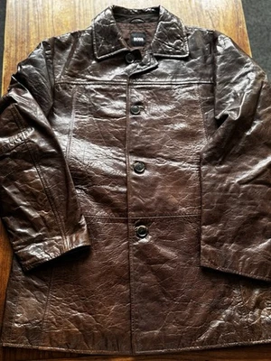 Vintage Hugo Boss Men's Brown Nappa Leather Jacket XL Excellent Condition - Image 1 of 4