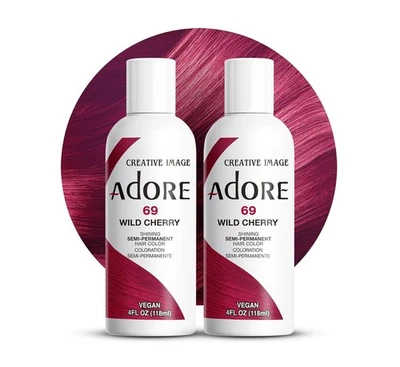 [2 Pack] Adore Semi Permanent Hair Dye Color 4oz [ 069 Wild Cherry ] - Image 1 of 4