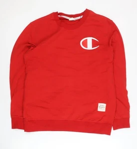 Sudadera pulóver de algodón roja Champion para mujer con logotipo L ropa deportiva - Imagen 1 de 12