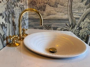 Waschtisch Waschtischarmatur - 3-Loch Messing Befestigung für Bad, Terrassenmontage, antik - Bild 1 von 6