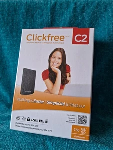 750GB Clickfree C2 Portable Back Up External Hard-drive Blue Pre-owned Not Used - Picture 1 of 9