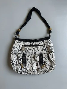 Vintage Playboy Shoulder Bag Y2K Style Black & White Bunny Monogram Logo Print - Picture 1 of 11