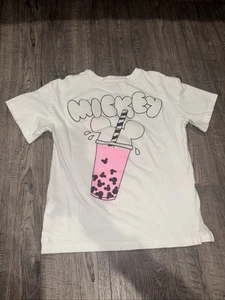 Gap Kids Disney 100% Organic Cotton Mickey Mouse Graphic T-Shirt Pink Medium - Picture 1 of 6