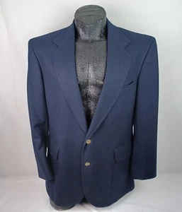 Vintage Pendleton 42L Mens Wool Blazer Metal Buttons Blue Sportcoat USA 2-Butt - Picture 1 of 12