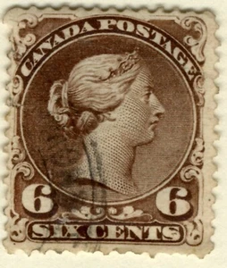 1868-76 Canada🍁 # 27 6-CENT Used   - Picture 1 of 1