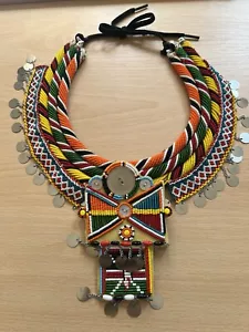 Handmade Kenyan Necklace Beaded - Picture 1 of 8
