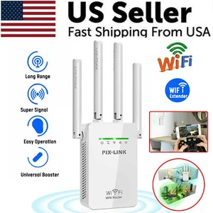 1200Mbps WiFi Range Extender Repeater Wireless Amplifier Router Signal Booster - Picture 1 of 12