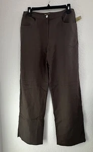 Neu mit Etikett Islander Damenhose weites Bein Leinenmischung Größe 8 olivgrün Cottagecore - Bild 1 von 8