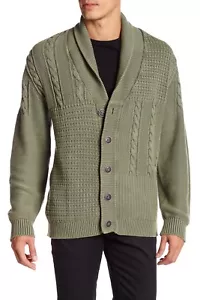 NEW MENS WEATHERPROOF VINTAGE SHAWL COLLAR CABLE KNIT SWEATER CARDIGAN M $145 - Picture 1 of 2