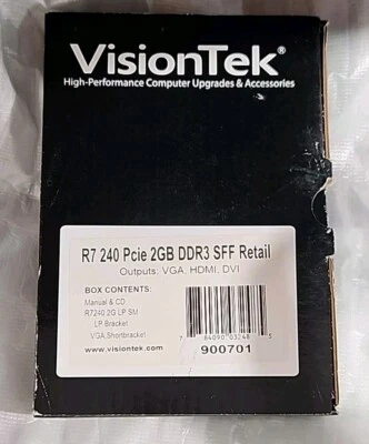VisionTek 900701 AMD Radeon R7 240 PCIe 2GB DDR3 Graphics Video Card 1.6GHz - Image 1 of 4