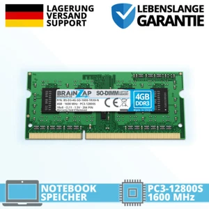 4GB DDR3 RAM SO-DIMM PC3-12800S 1Rx8 1600 MHz 1.5V Notebook Laptop Speicher CL11 - Bild 1 von 1
