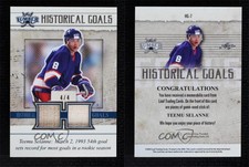 2021-22 Leaf Lumber Historical Goals Navy Blue /4 Teemu Selanne #HG-7 HOF