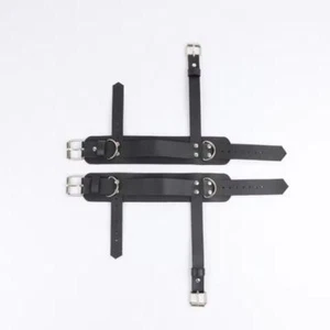 1 paio cintura nera alla caviglia in pelle PU Y2K stile punk accessori moda donna - Foto 1 di 7