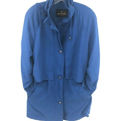 BRAETAN Size M Authentic Outwear Women Anorak Windbreaker Jacket Coat Blue Lined - Image 1 of 4