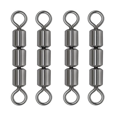 25/100pcs 3 Roller Swivels 29-128Lb High Speed Rolling Barrel Chain Swivels - Image 1 of 4