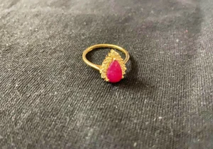 Anillo de plata esterlina 925 para mujer, anillo de piedras preciosas rubí de 4,25 quilates enchapado en oro 14 K - Imagen 1 de 5