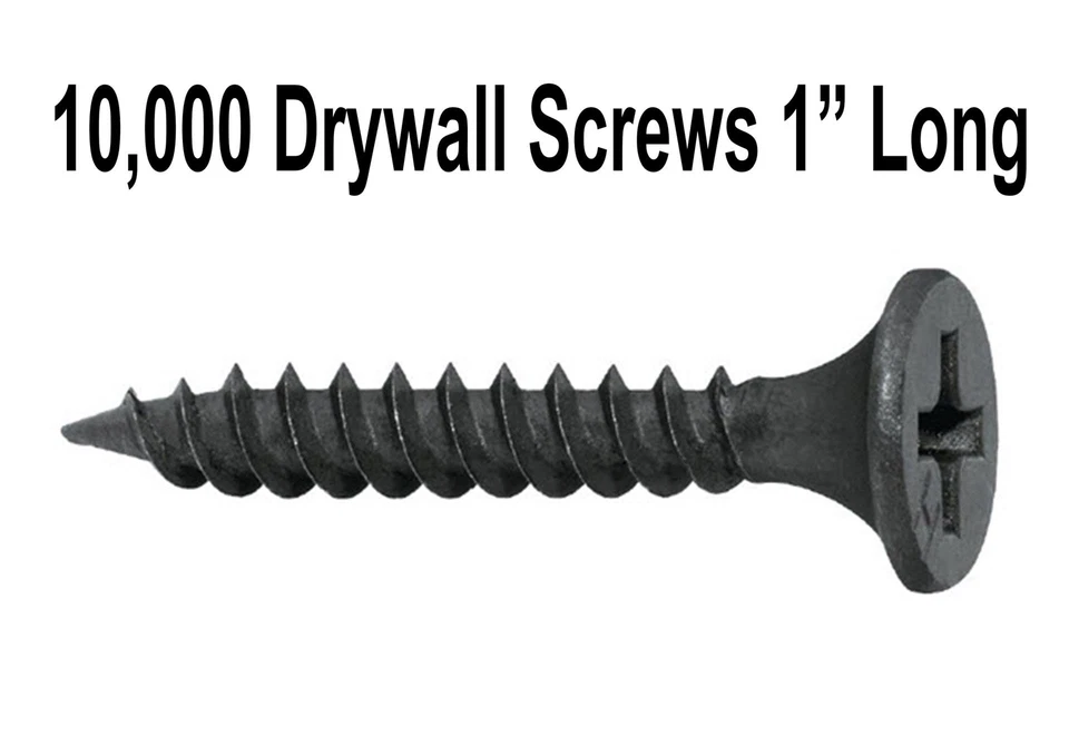 Hilti 84297 10.000 tornillos 6 x 1 PBH 30 libras cabeza Phillips 1" tornillo fino negro Foto 1 de 1