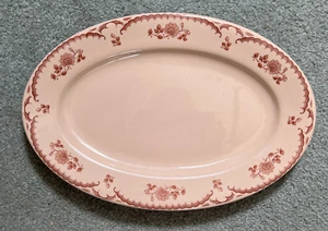 Vintage 13” x 9” Shenango China Oval Lunch Plate Chardon Rose Brown Floral USA - Picture 1 of 4