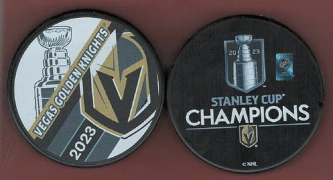 2023 VEGAS GOLDEN KNIGHTS STANLEY CUP 2-sided CHAMPIONS CHAMPS PUCK - #Ingl_#8L Cover