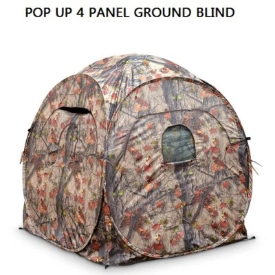 Ground Blind Camo Portable Foldable Pop Up 4-panel Spring Steel - Image 1 of 4