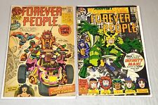 FOREVER PEOPLE #1 + #2 1st FULL DARKSEID Mantis Kirby Fourth World 1971 VG VG/FN