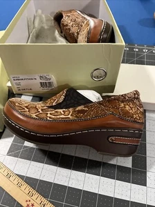 Scarpe Spring Step L'Artiste Burbank taglia 38 US 71/2-8 slip-on pitone marrone nuove con scatola - Foto 1 di 9