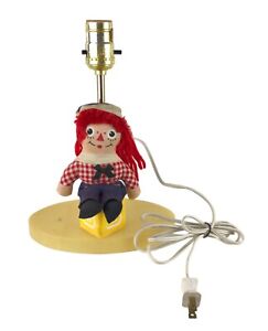 VINTAGE Andy 1973 Working Boggs & Merrill Co. Raggedy Ann Lampada Bambola Gialla