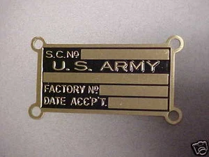 Curtiss Jenny Aircraft US Army Data Plate 1911 - 1918 acid etched brass WW1 - Picture 1 of 1