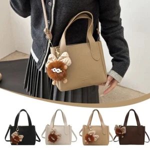 PU-Leder Quadratische Tasche Top Griff Handtasche Mode Umhängetasche Frauen - Picture 1 of 16