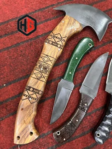 Set Of 4 Handmade Carbon Steel Tomahawk Axe Heads- Fits Winkler Knives Replica - Picture 1 of 7