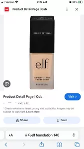 e.l.f. Flawless Finish Foundation, 140 Light Ivory, 0.68 fl oz (20 ml) - Picture 1 of 1