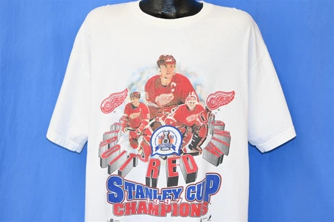 vintage 90s DETROIT RED WINGS STANLEY CUP 1997 NHL BIG PRINT t-shirt HOCKEY XL Cover