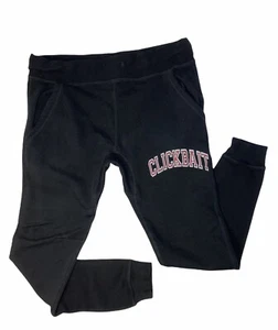 Clickbait David Dobrik VLOG Black Fleece Sweatpants Men's Unisex Size X-Large - Picture 1 of 12
