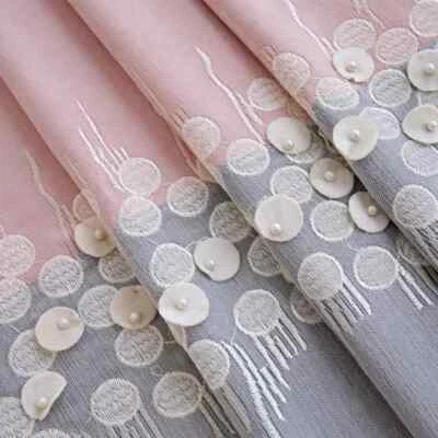 Cortinas Salón Comedor Dormitorio Sombreado Chenilla Bordadas Cortinas Tul Foto 1 de 4