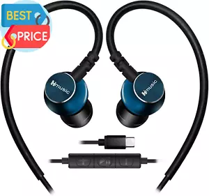 Sports Earbuds Wired with Microphone, USB Type C In-Ear Headphones with over Ear - Picture 1 of 12