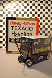 1990 Action RCCA Davey Allison #28 Texaco Havoline Pit Wagon Bank 1:16 Scale - Picture 1 of 12
