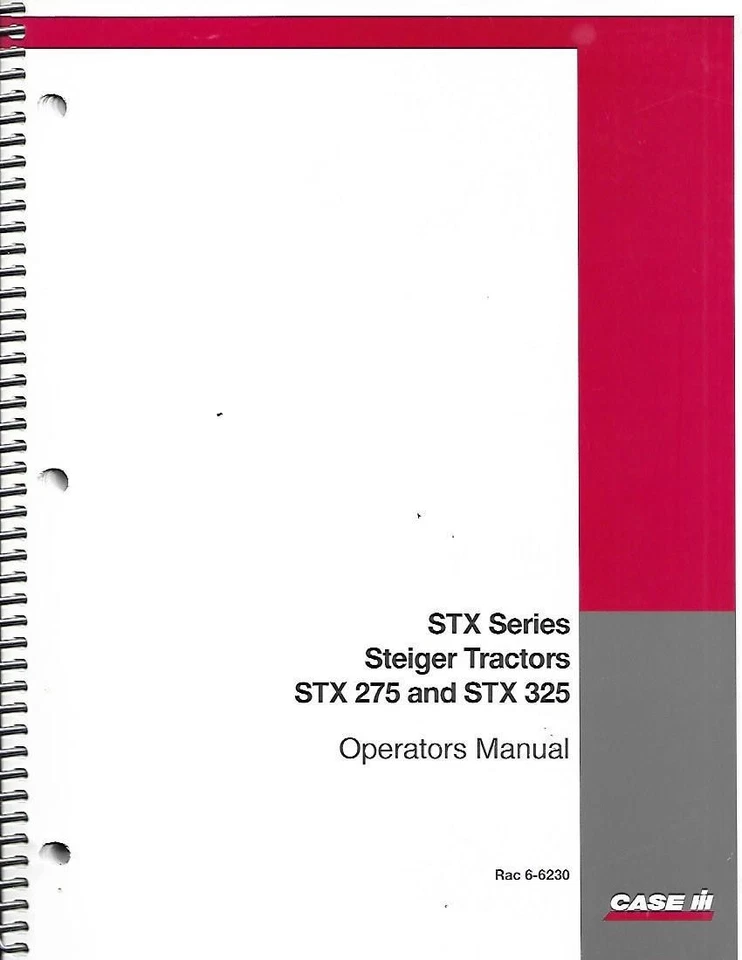 CASE IH STEIGER STX275 AND STX 325 TRACTORS OPERATORS  MANUAL - Image 1 of 1