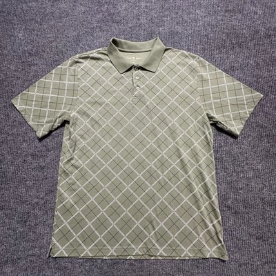 Camisa Polo Para Hombre Colección David Taylor Grande Estampado Diamante Verde Manga Corta Foto 1 de 4