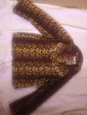 Susan Graver Small Leopard Print Faux Fur Fleece Soft Blazer Jacket - Image 1 of 4