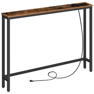 39.4" Skinny Console Table with Power Outlet, 5.9" Behind Couch Table with Ch... - Picture 1 of 9