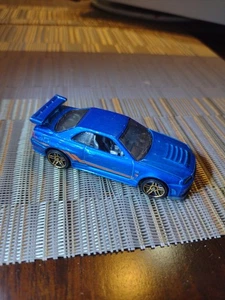 Hot Wheels: NISSAN SKYLINE GT-R R34  BLUE.  B72 - Picture 1 of 8