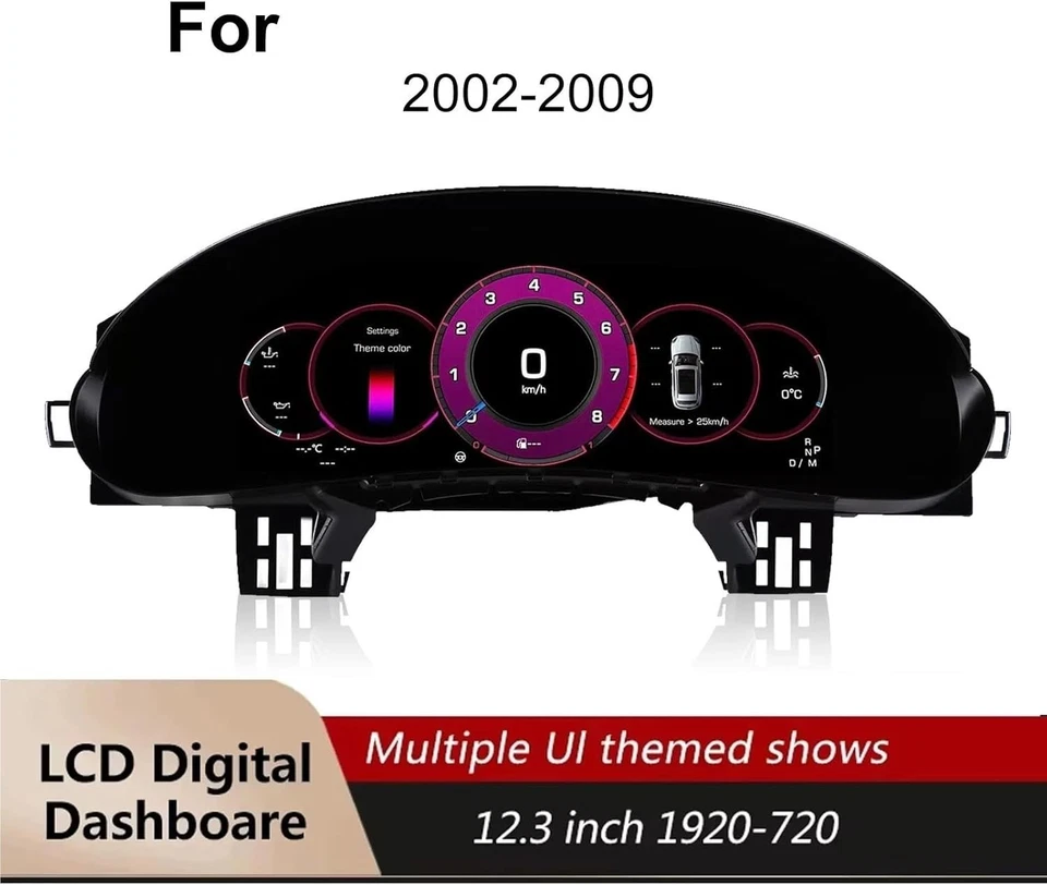 Medidor de velocidad digital LCD Upgrage 12,3 pulgadas para Porsche Cayenne 2002-2009 Foto 1 de 4