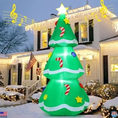 GOOSH 10.5 英尺充气圣诞树-户外爆破装饰带音乐 — 第 1/4 张图片