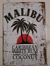 Malibu Rum Retro Vintage Tin Metal Sign Man Cave 