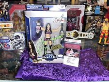 WWE WWF NXT AEW Saraya Paige Autographed Elite 34 Figure JSA Pic Proofs Damaged