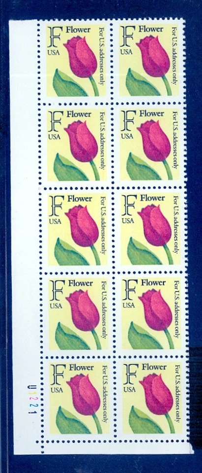 US 2517 Rose 'F'  Plate Block/10,  Mint NH - Image 1 of 1